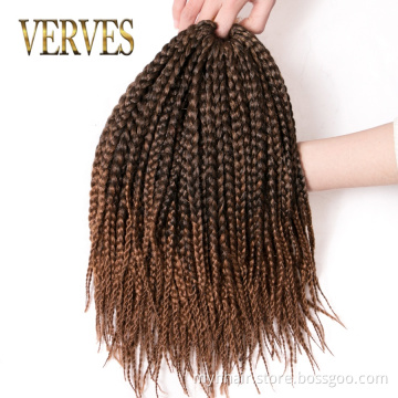 Short 14 Inch Box Braids Hair ombre Crochet Hair Extensions 22 roots/pack brown blond,black color synthetic Hair Braids
